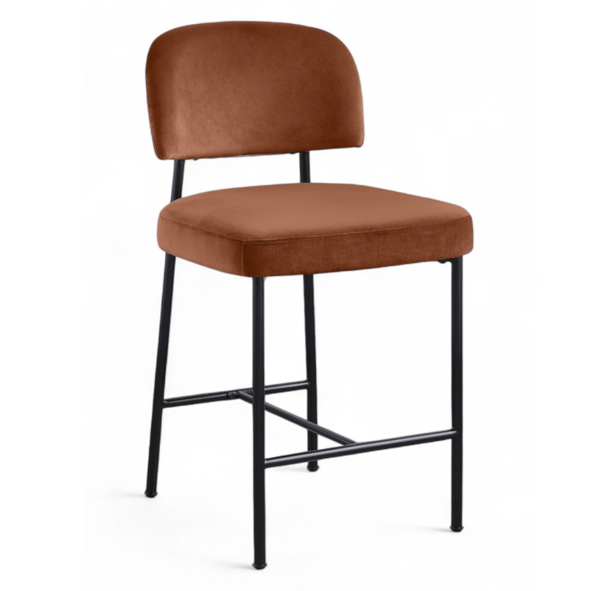 Zarelle Cognac Performance Fabric Upholstered Counter Stool Set of 2
