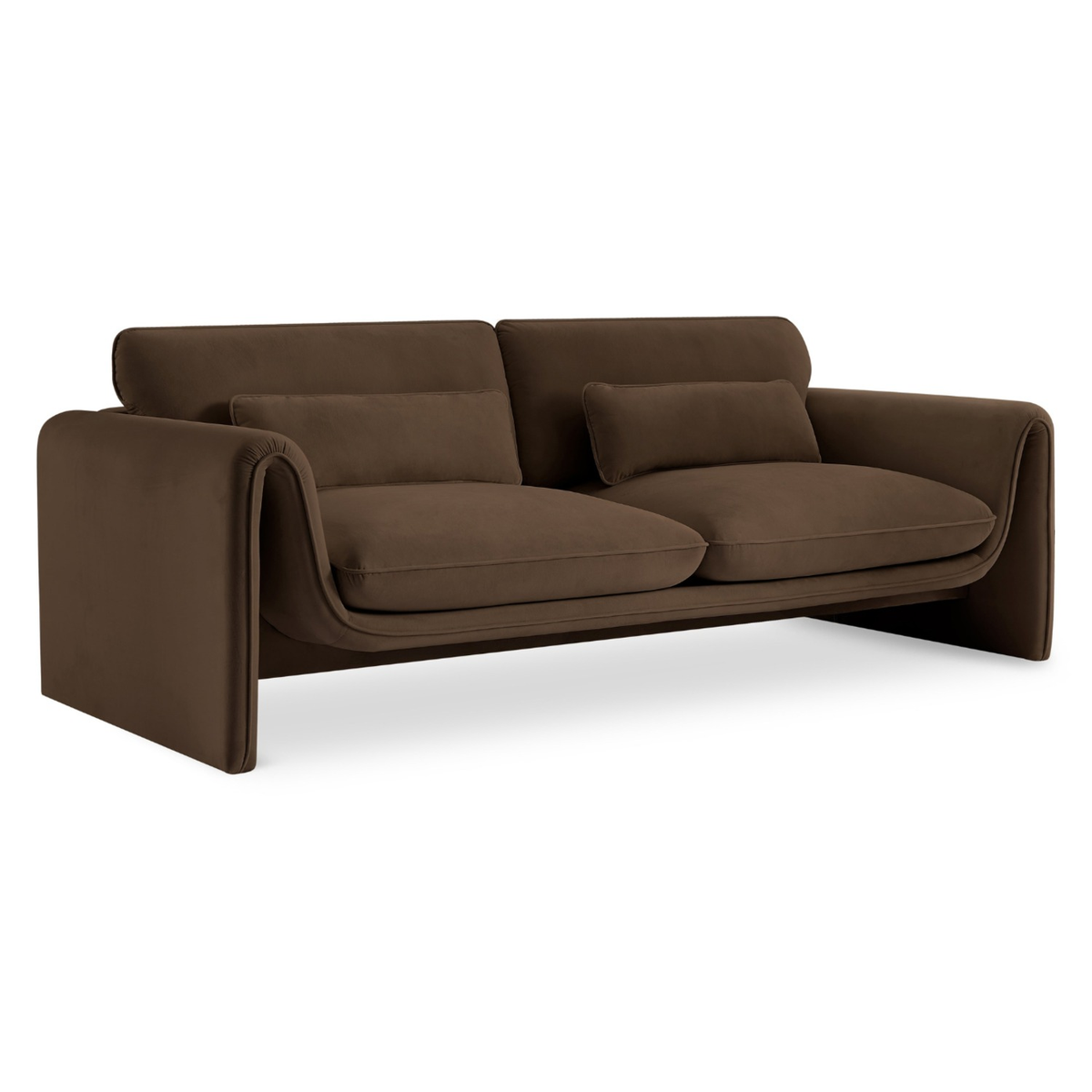 Sloan 8 6in Brown Velvet Upholstered Sofa