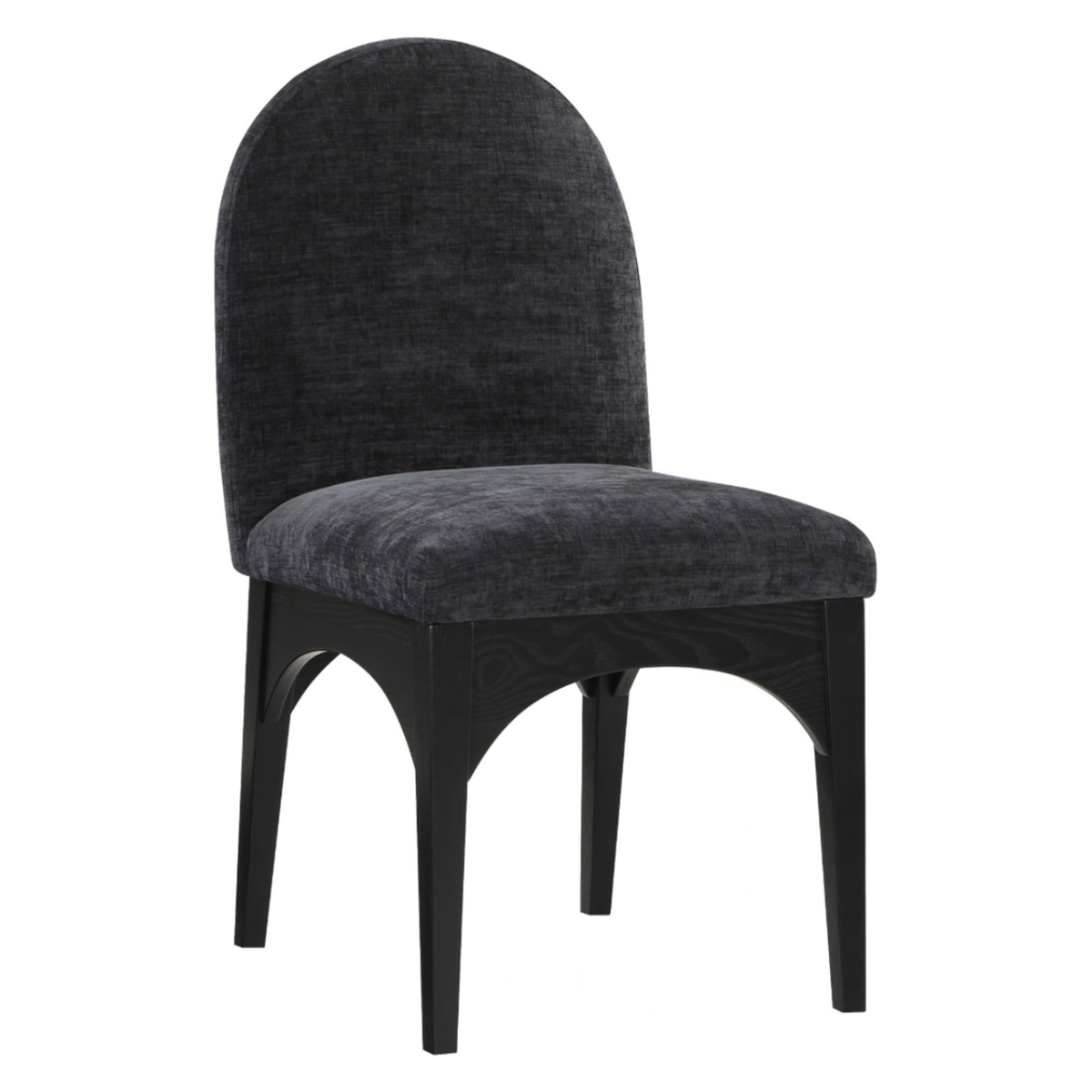 Waldorf Black Chenille Fabric Upholstered Dining Side Chair Set of 2