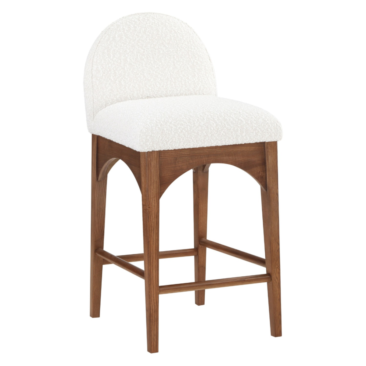 Waldorf Cream Boucle Fabric Upholstered Counter Stool Set of 2