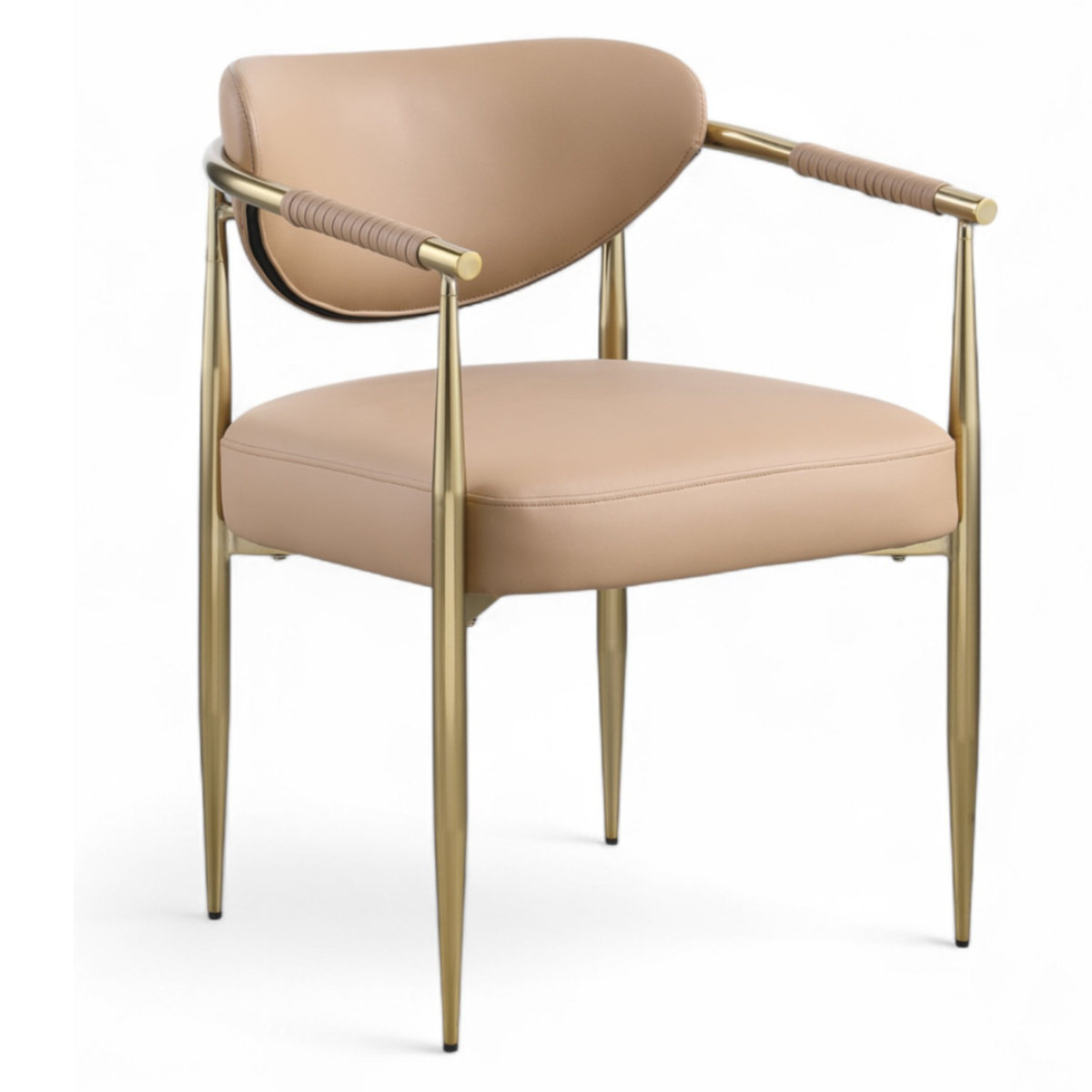 Virella Tan Vegan Leather Upholstered Dining Chair Set of 2