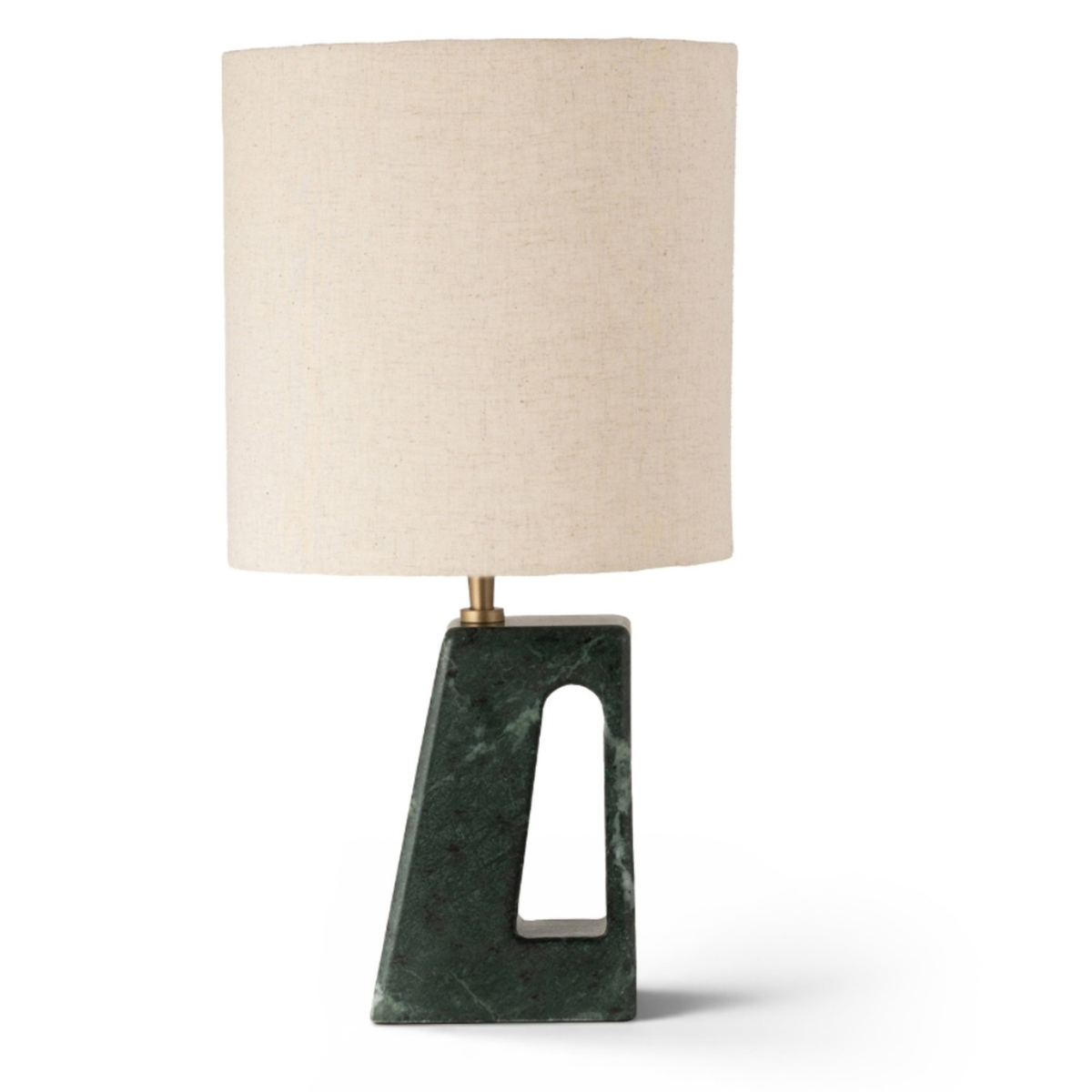 Vellum Green Natural Genuine Marble Base And Linen Textured Fabric Shade Table Lamp