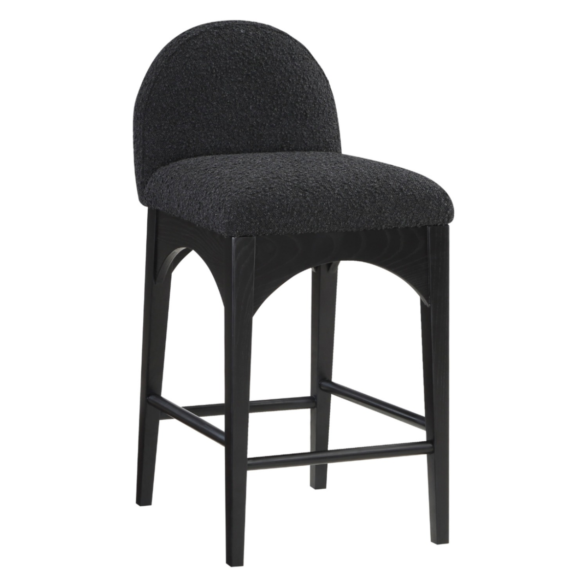 Waldorf Black Boucle Fabric Upholstered Counter Stool Set of 2