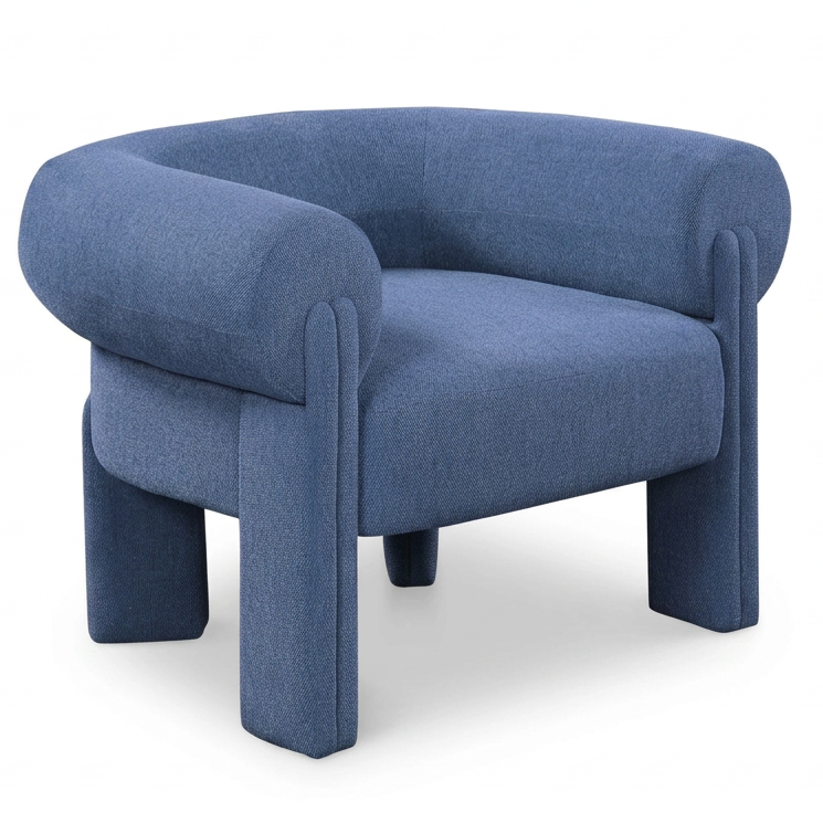 Stefano Navy Fabric Upholstered Accent Chair