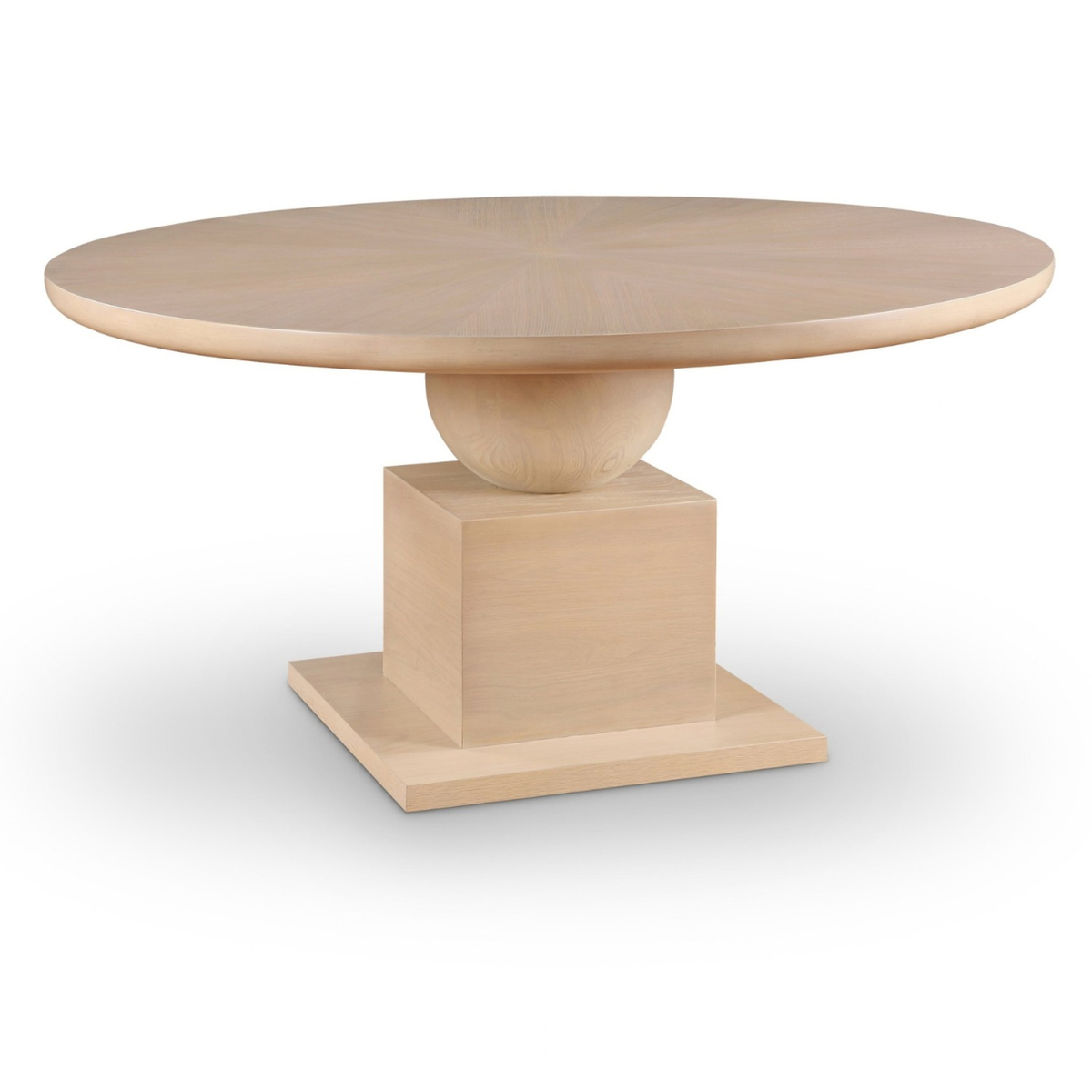 Rishal 60in Natural Solid Wood And Oak Veneer Dining Table
