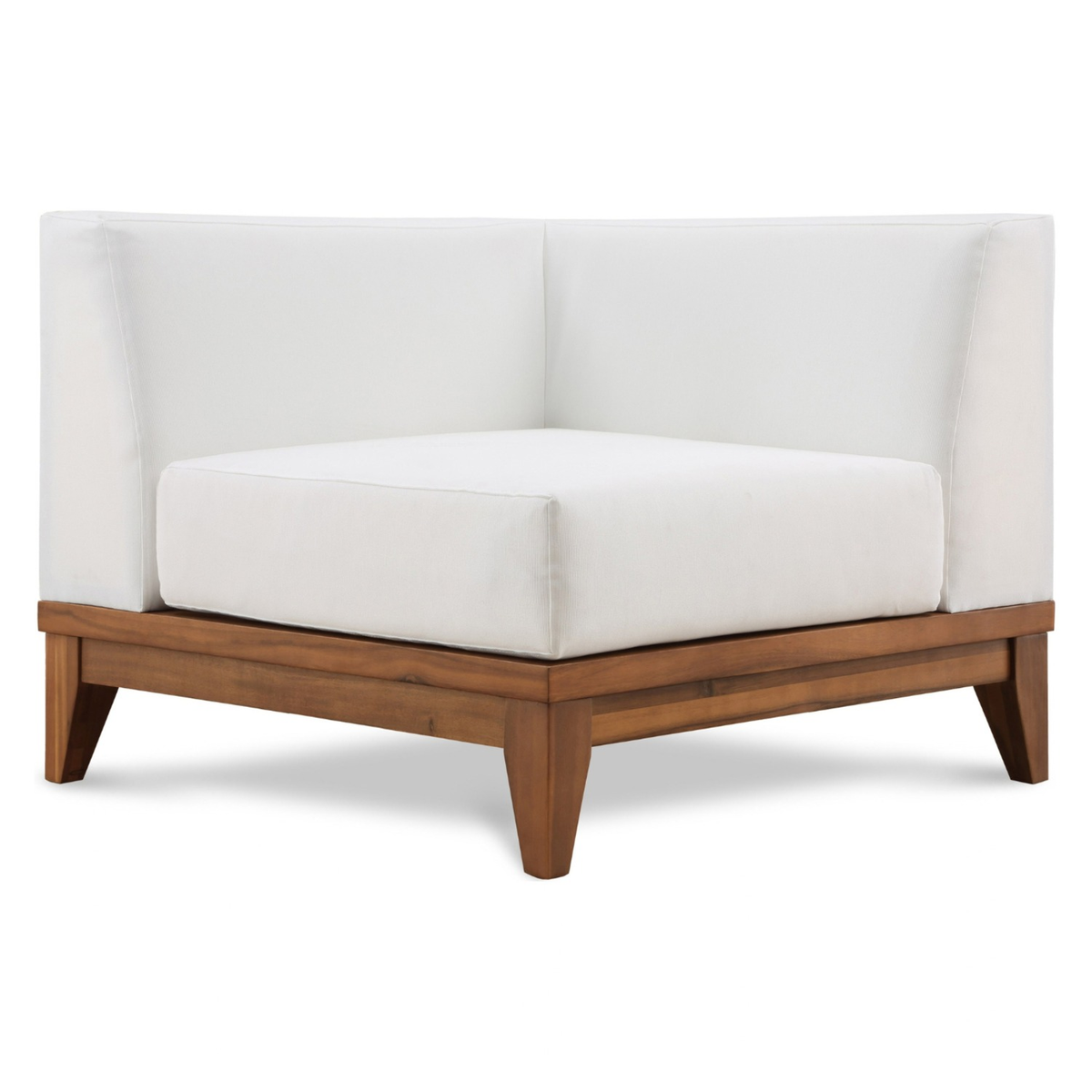 Rio Off White Water Resistant Fabric Upholstered Outdoor Patio Modular Corner Chair