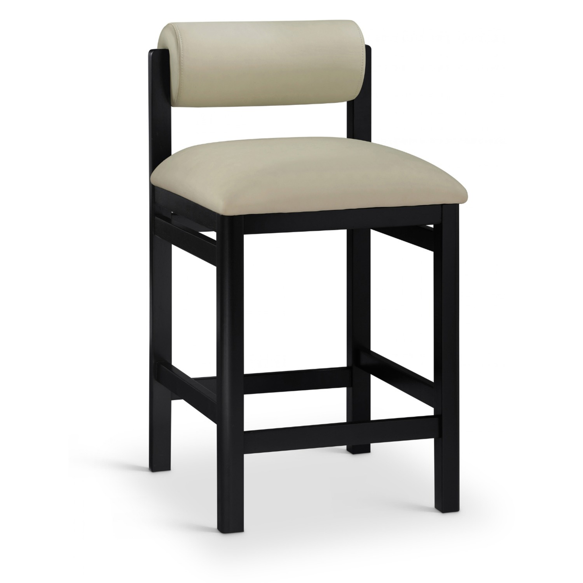 Roundhill Taupe Vegan Leather Upholstered Counter Stool Set of 2