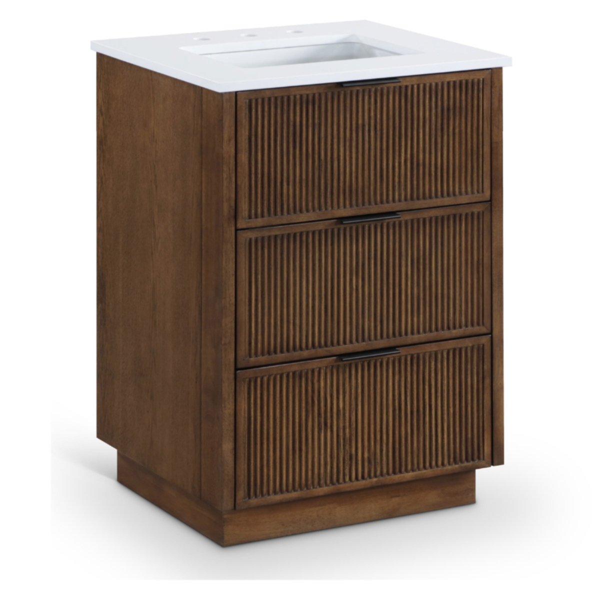 Willard 24in Brown Engineered Stone And Solid Wood Bathroom Vanity