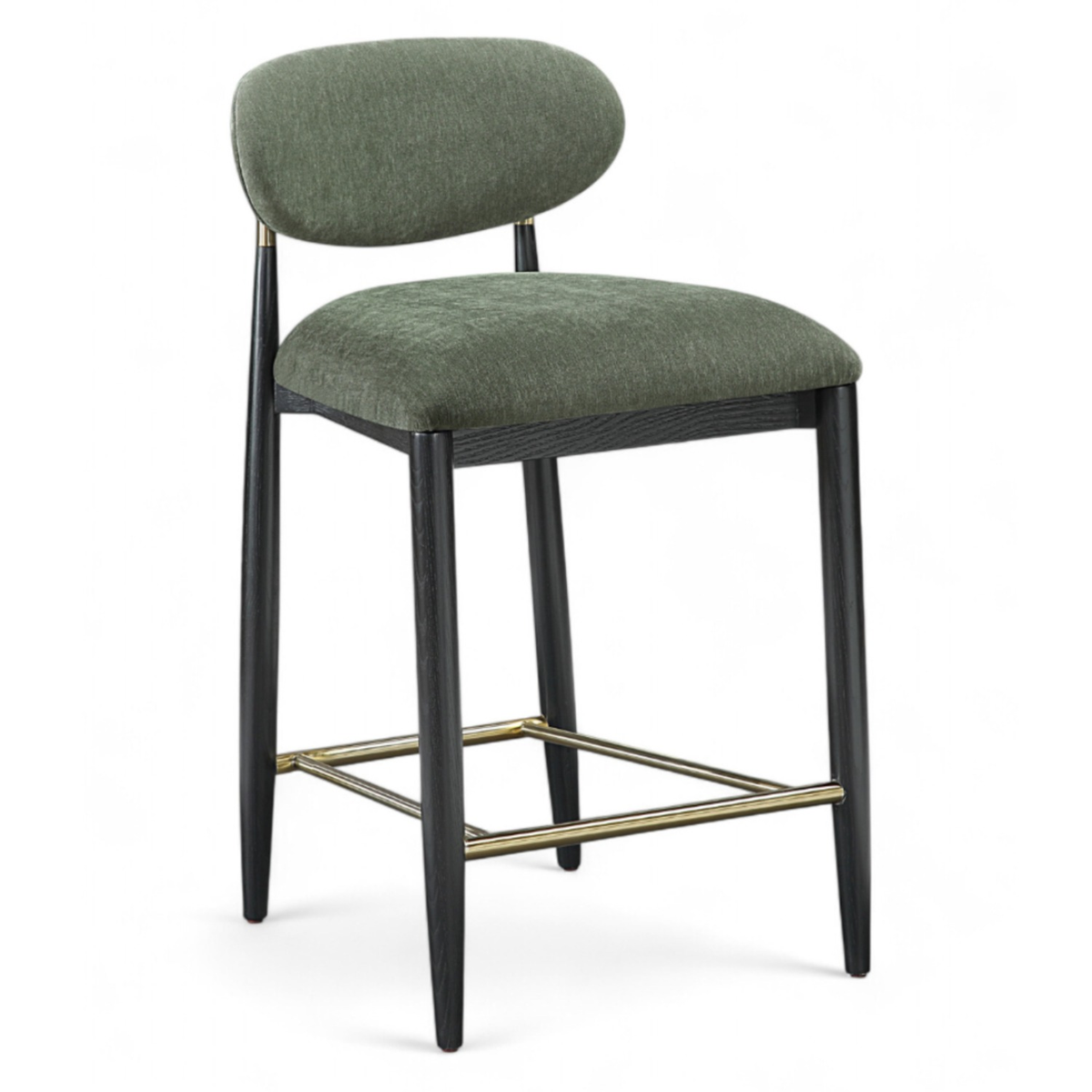 Riccio Olive Performance Fabric Upholstered Stool
