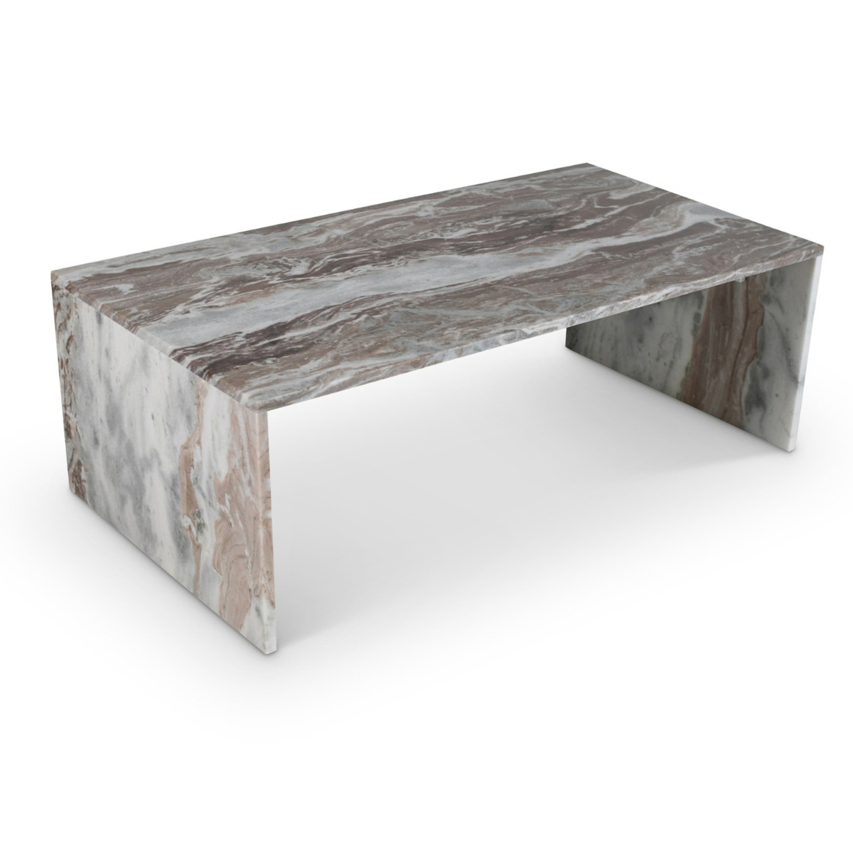 Vernazza Brown Genuine Marble Coffee Table