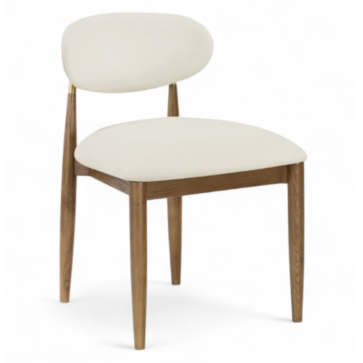 Riccio Cream Vegan Leather Upholstered Dining Side Chair Set of 2