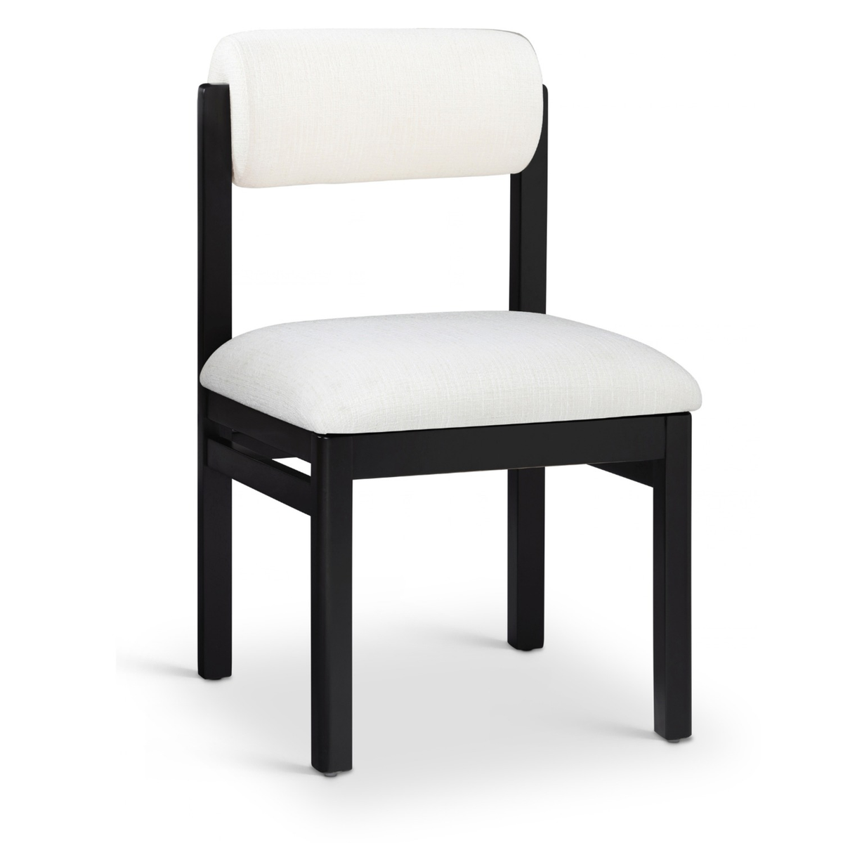 Roundhill Cream Linen Textured Fabric Upholstered Dining Chair, Set of 2, primary product view