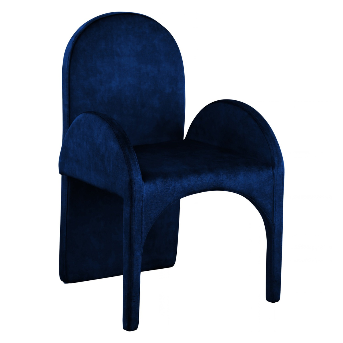 Summer Navy Velvet Upholstered Dining Arm Chair Set of 2