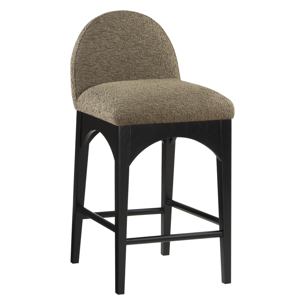 Waldorf Olive Boucle Fabric Upholstered Counter Stool Set of 2