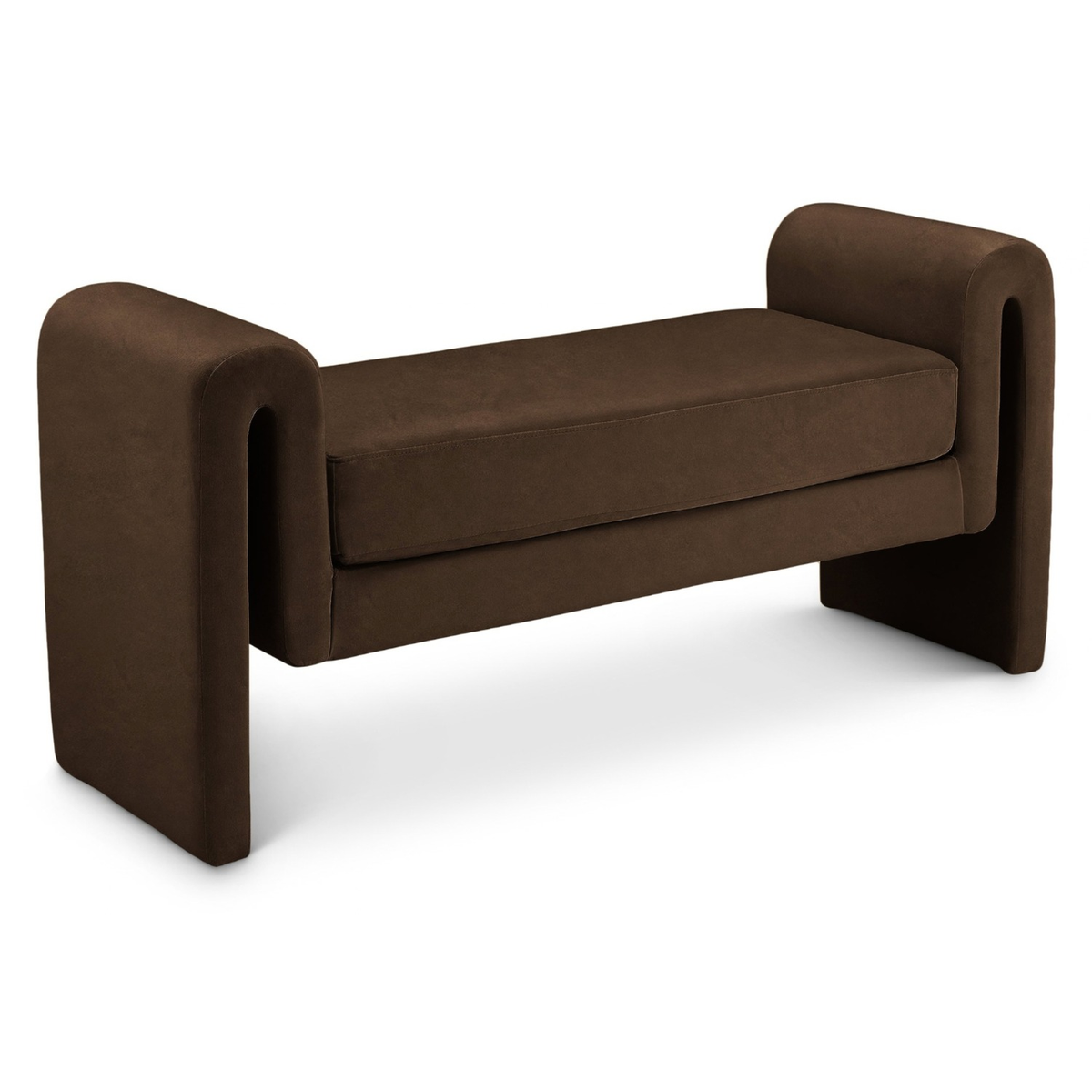 Sloan Brown Velvet Upholstered Bench
