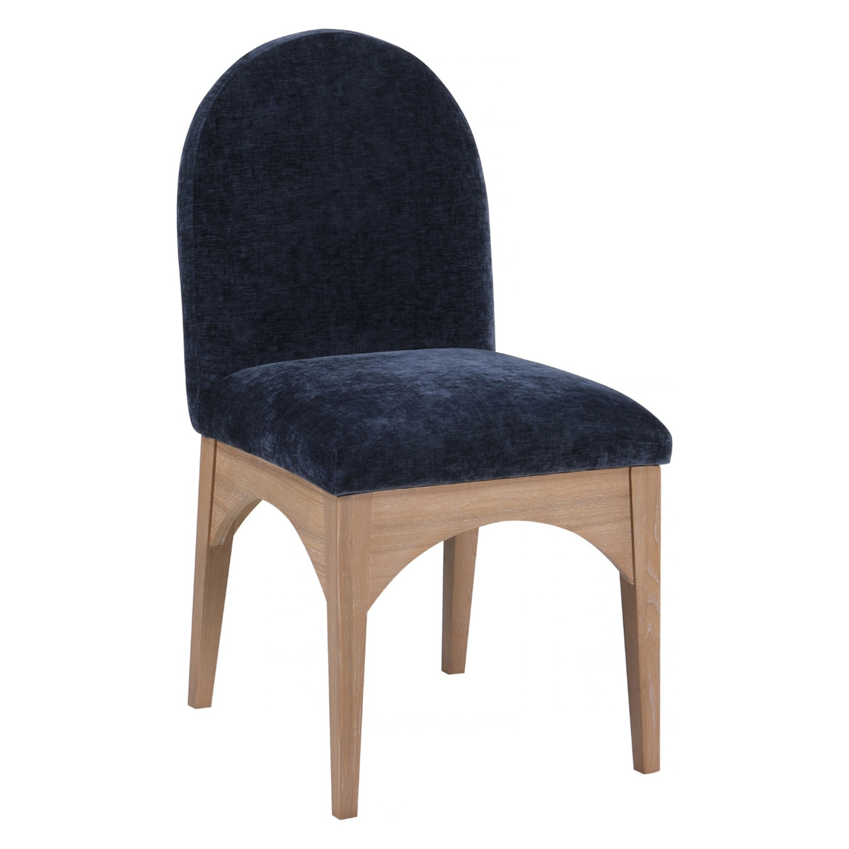 Waldorf Navy Chenille Fabric Upholstered Dining Side Chair Set of 2