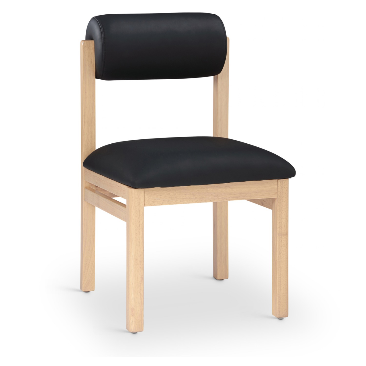 Roundhill Black Vegan Leather Upholstered Dining Chair, Set of 2, primary product view