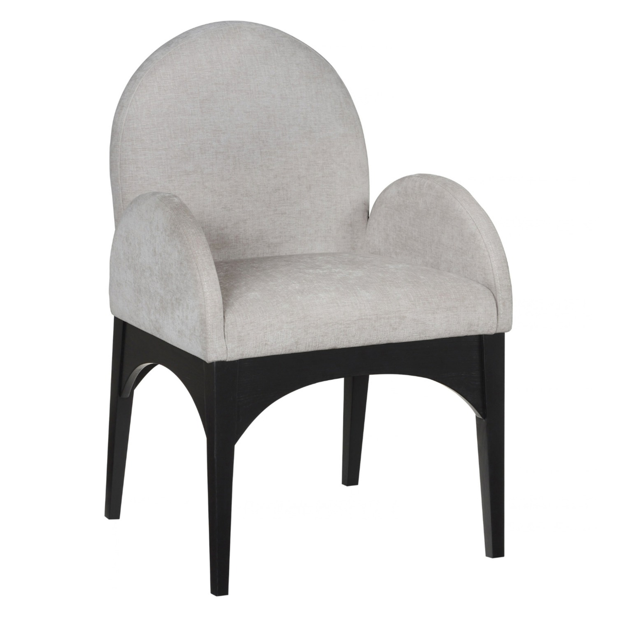 Waldorf Grey Chenille Fabric Upholstered Dining Arm Chair Set of 2