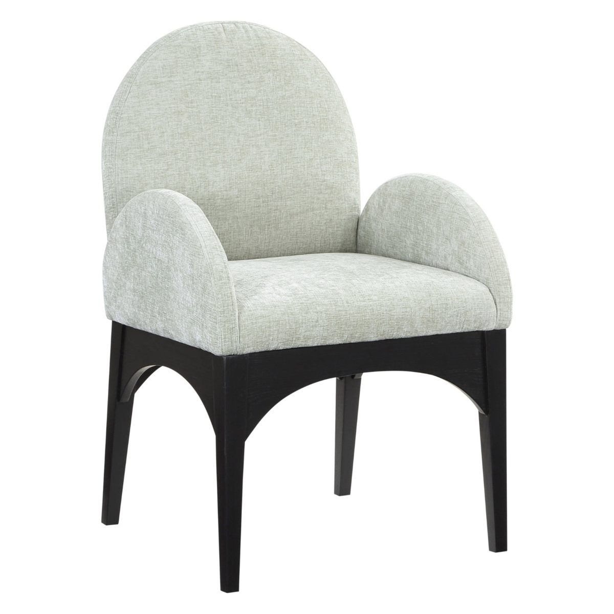 Waldorf Mint Chenille Fabric Upholstered Dining Arm Chair Set of 2