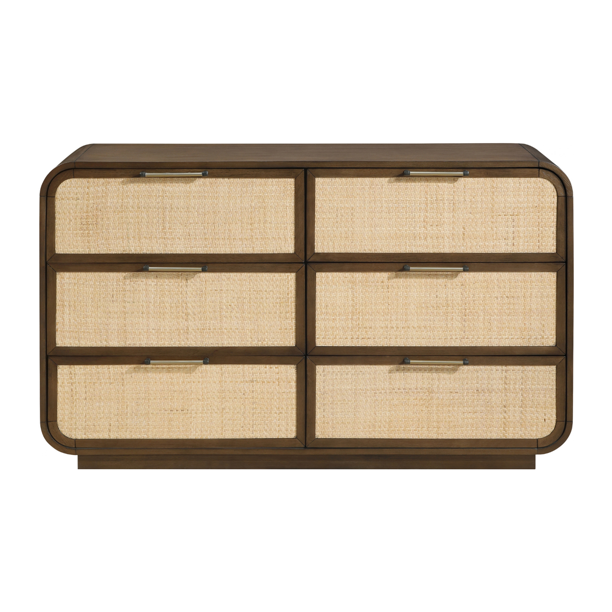 Windsor Brown Natural Cane And Solid Wood Dresser