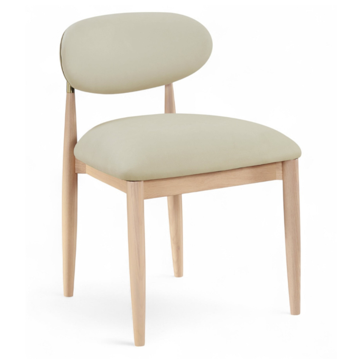 Riccio Taupe Vegan Leather Upholstered Dining Side Chair Set of 2