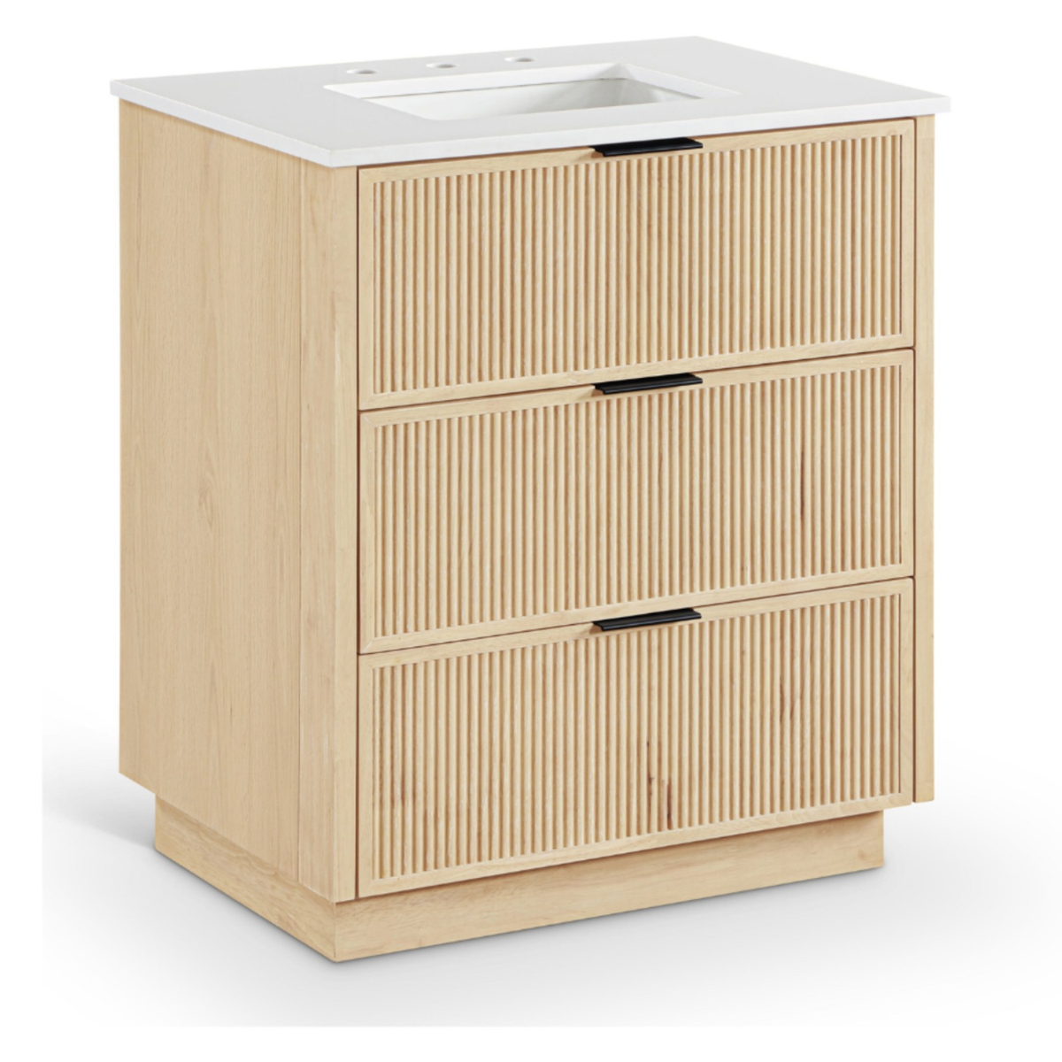 Willard 30in Natural Engineered Stone And Solid Wood Bathroom Vanity