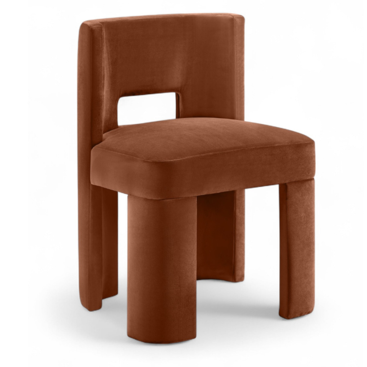 Zuno Cognac Velvet Performance Fabric Upholstered Dining Chair, Set of 2, primary product view