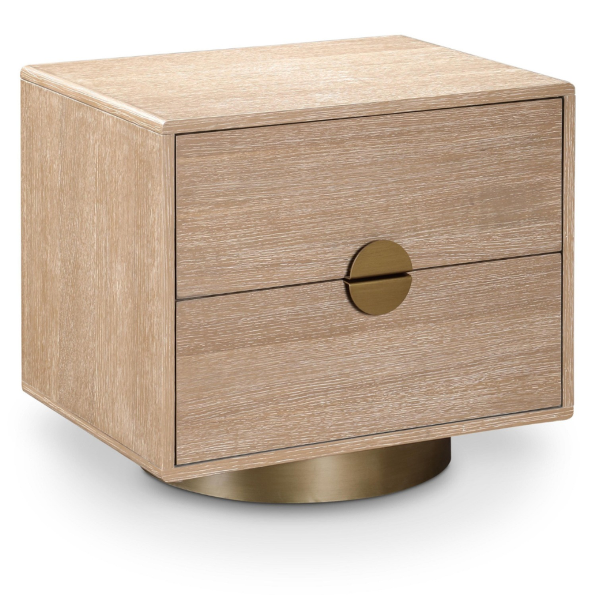 Wade 26in Natural Oak Veneer Nightstand Side Table Set of 2
