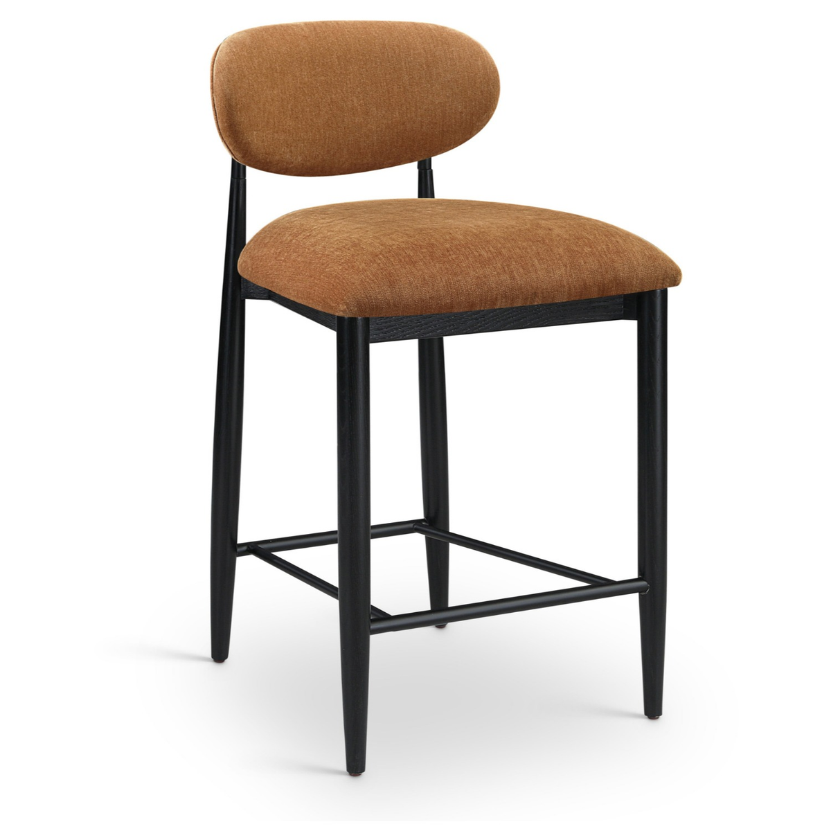 Riccio Cognac Performance Fabric Upholstered Stool