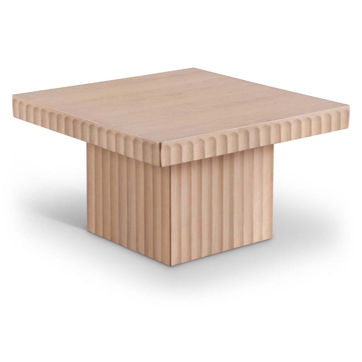 Spencer Natural Solid Wood And Oak Veneer 3 Piece Coffee Table