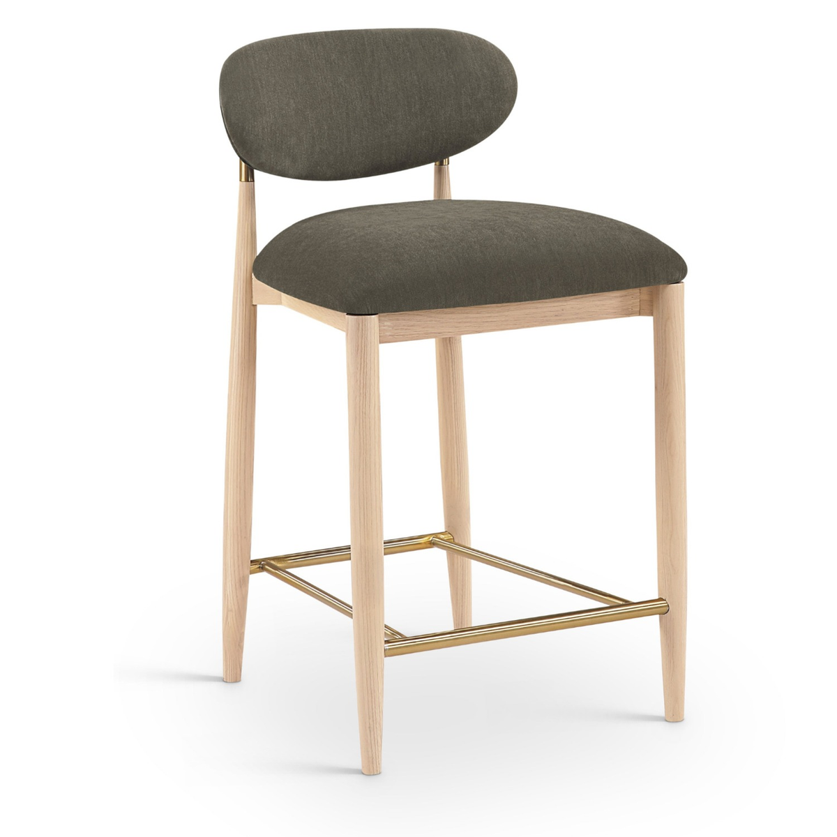 Riccio Brown Performance Fabric Upholstered Stool