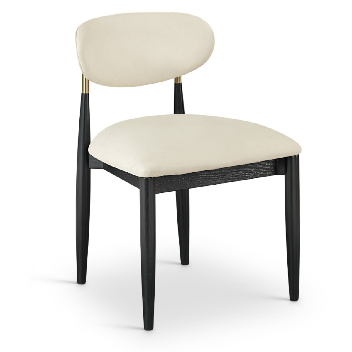 Riccio Cream Vegan Leather Upholstered Dining Side Chair Set of 2