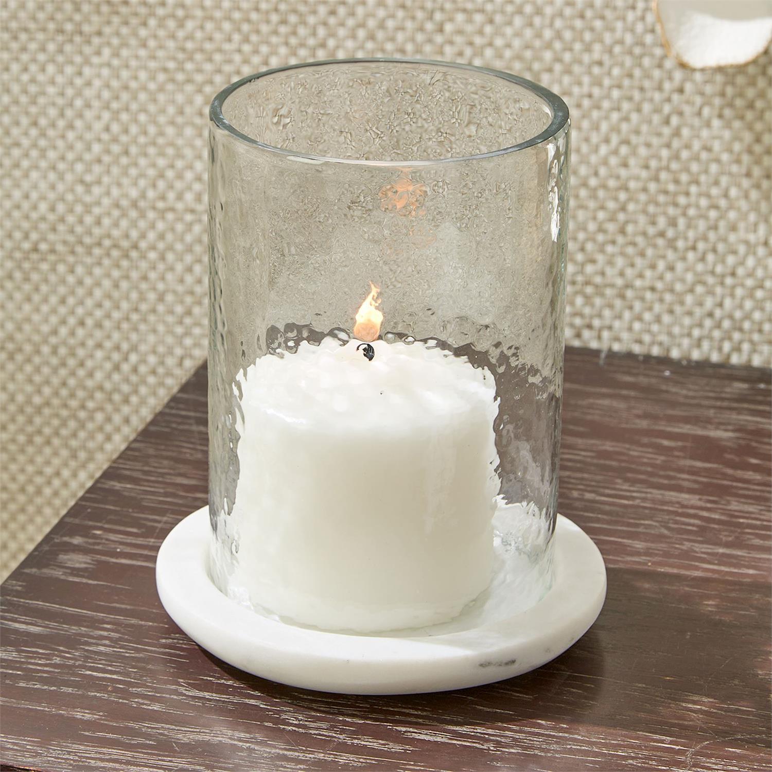 Marble Tabletop Hurricane Set of 2