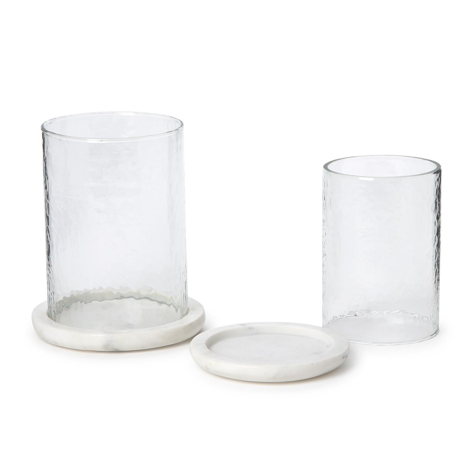 Marble Tabletop Hurricane Set of 2