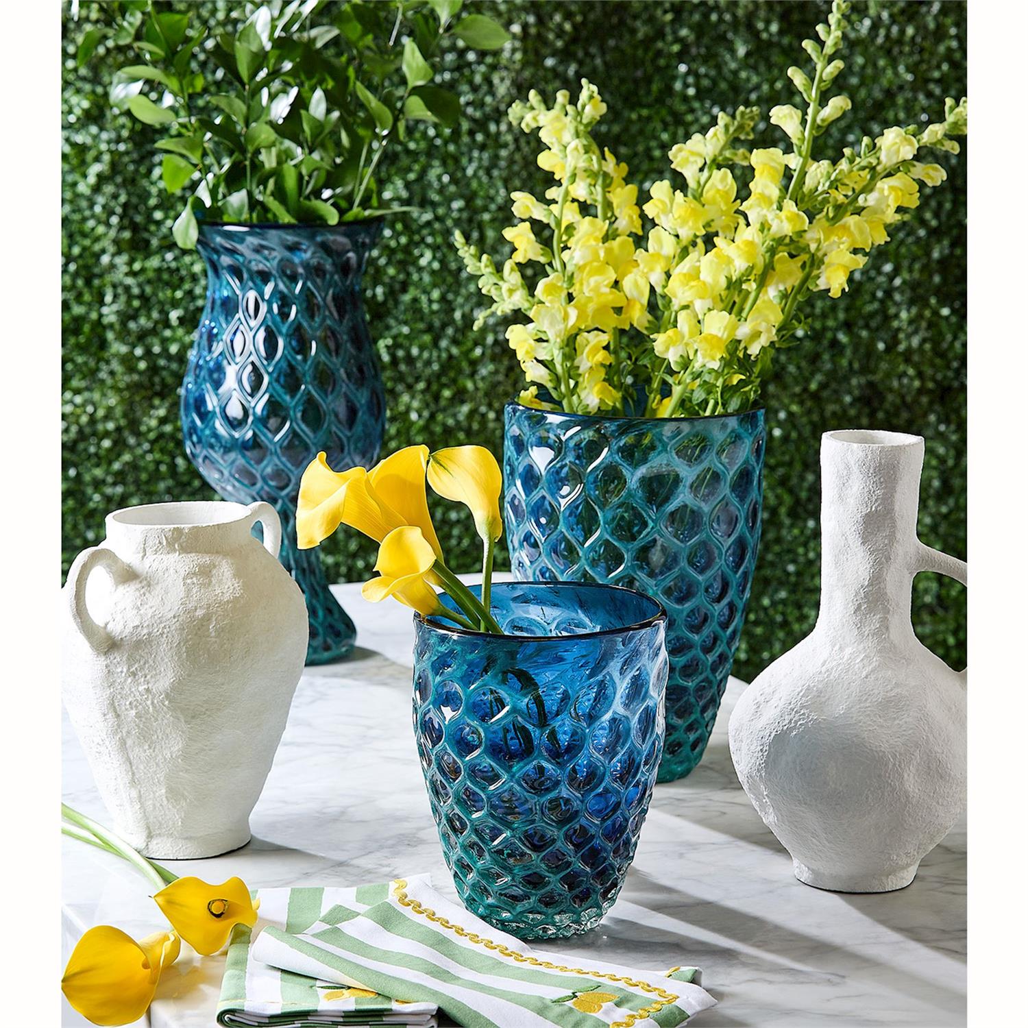 Limewashed White Vase Set of 2
