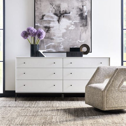 Vanguard Furniture Essence Pure White with Heirloom Bronze Dresser