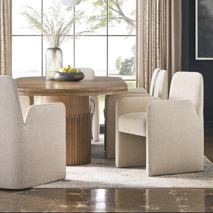 Vanguard Furniture Vega Kendra Sand Fabric Dining Arm Chair