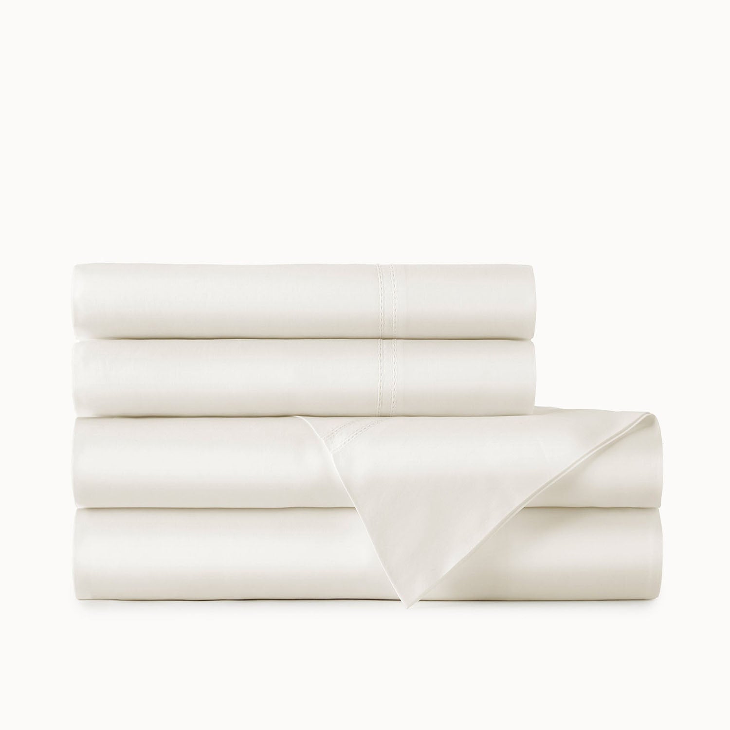 Peacock Alley Virtuoso Sateen Flat Sheet 600 thread count cotton sateen flat sheet, close-up of the woven fabric texture