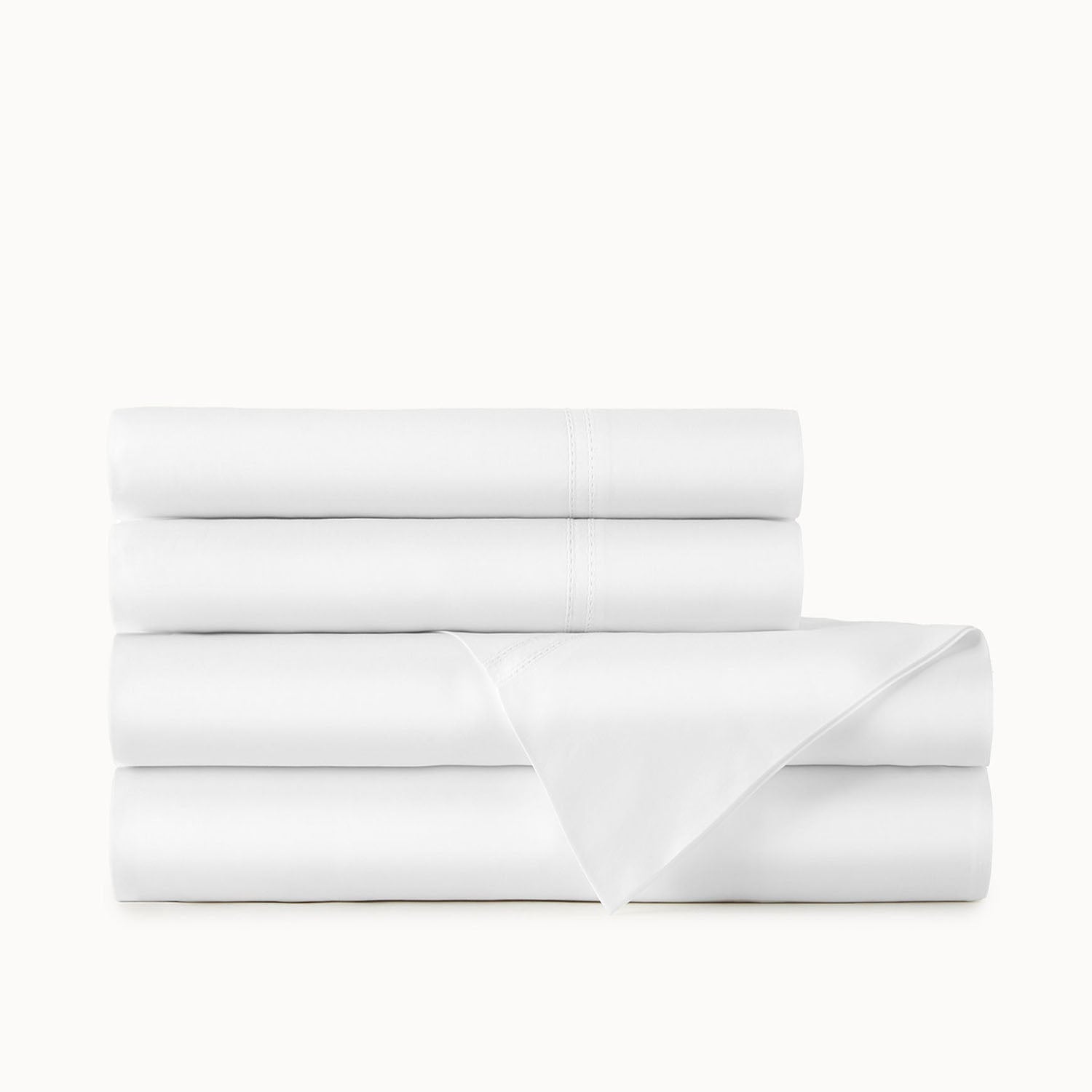 Peacock Alley Virtuoso Sateen Sheet Set 600 thread count cotton sateen sheet set, corner and edge detail