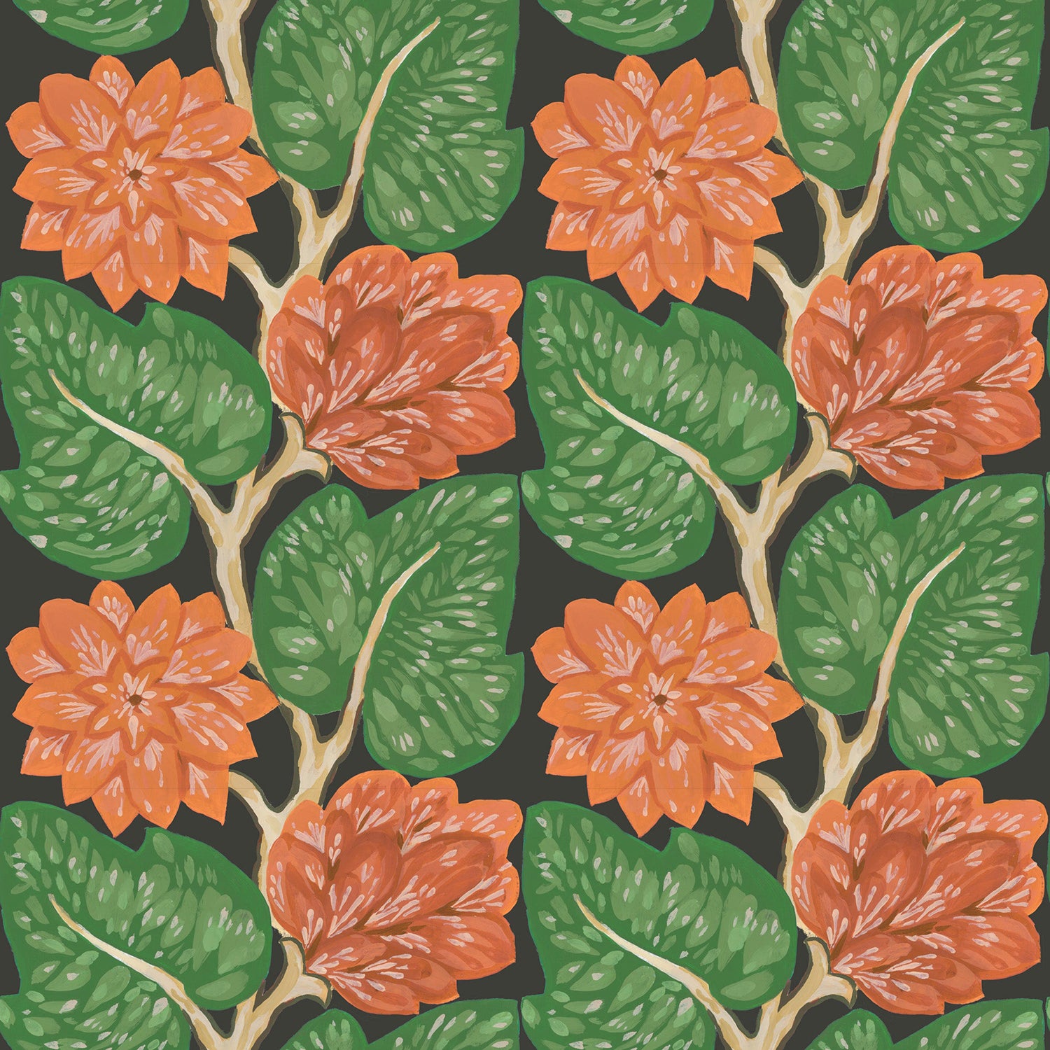 Mitchell Black Vintage Vines Wallpaper