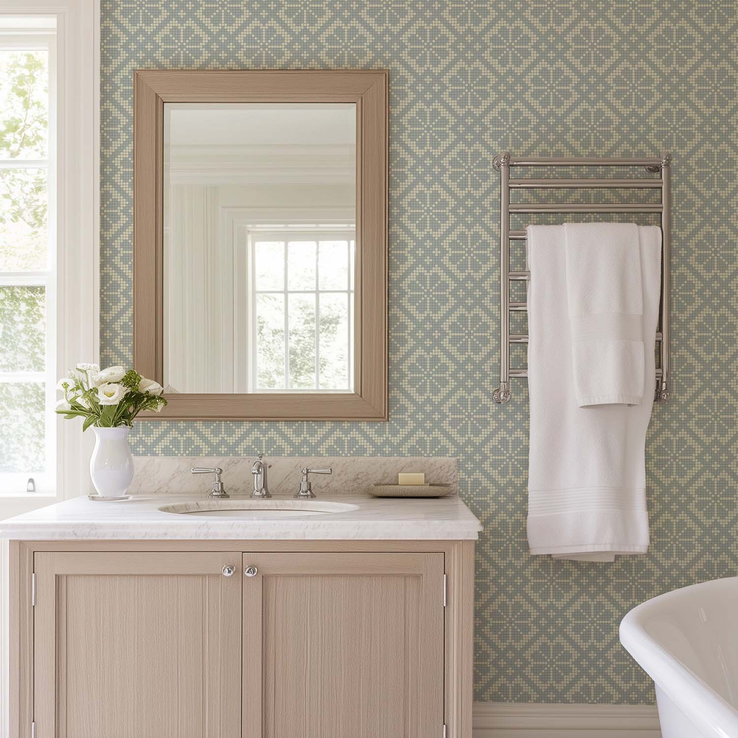 Mitchell Black Villa Mosaic Wallpaper