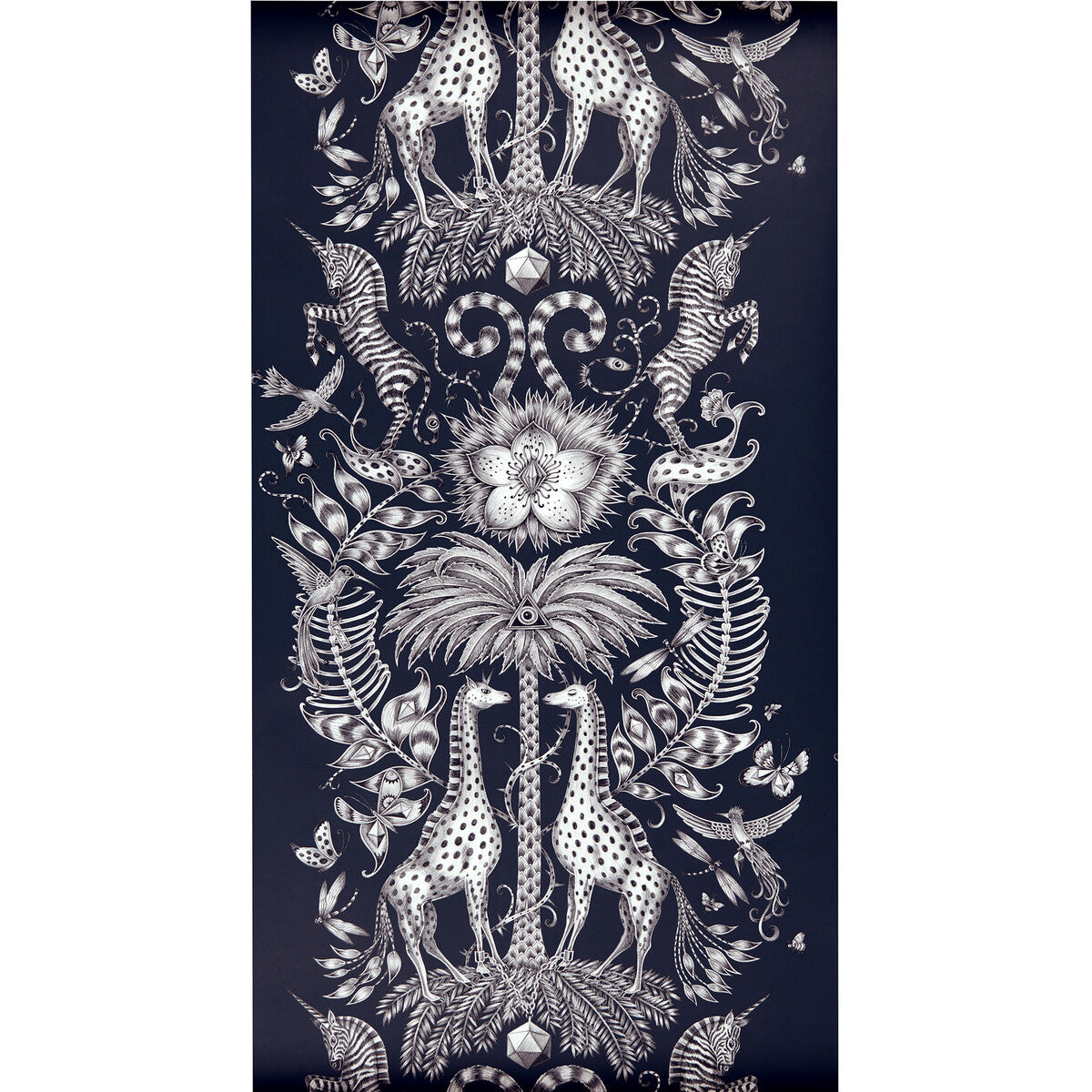 Clarke And Clarke Kruger Navy Wallpaper