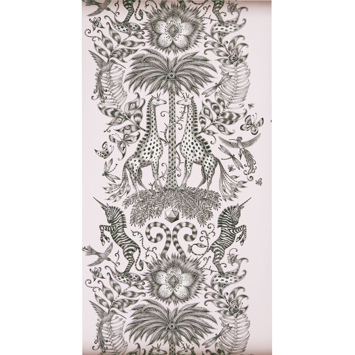 Clarke And Clarke Kruger Pink Wallpaper