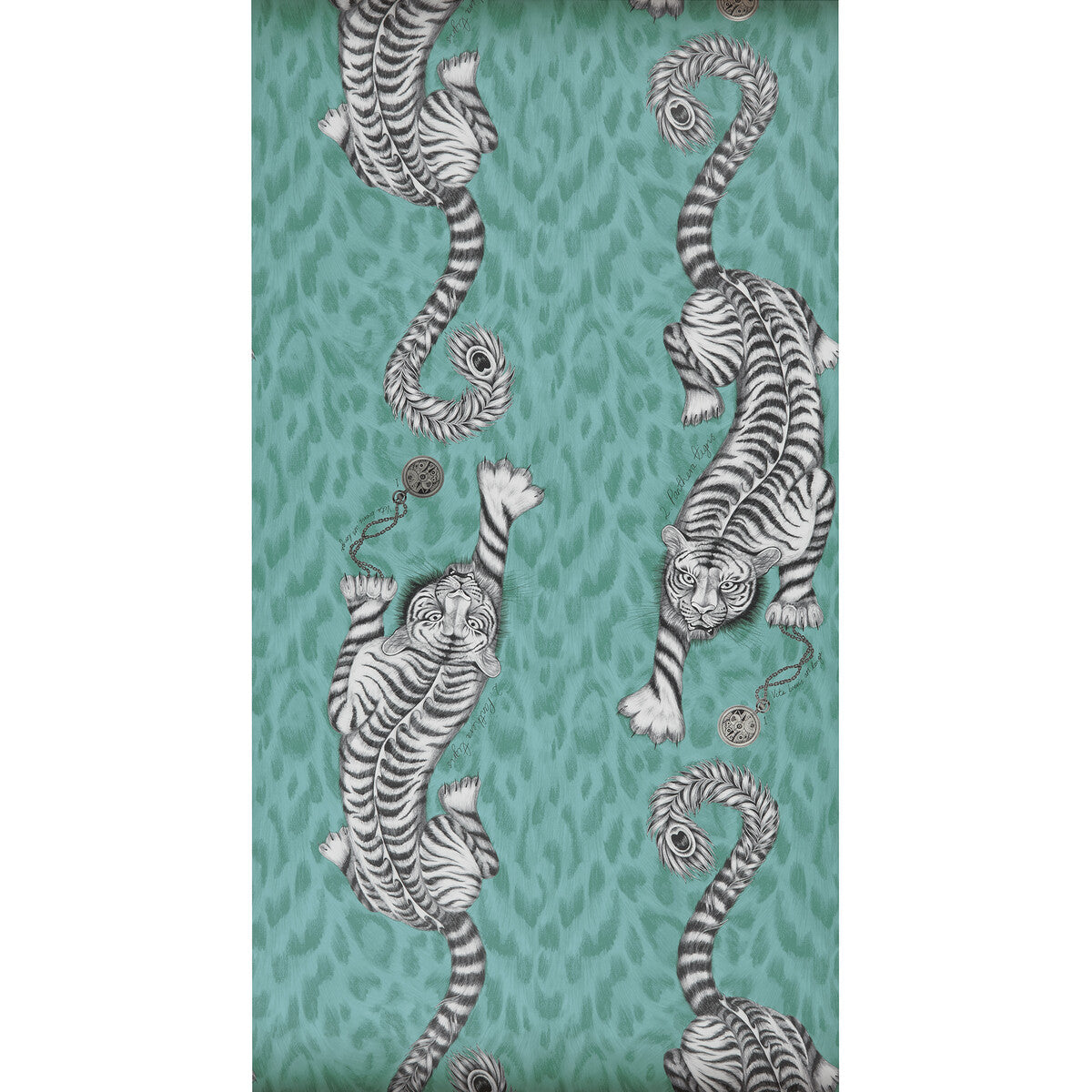 Clarke And Clarke Tigris Teal Wallpaper