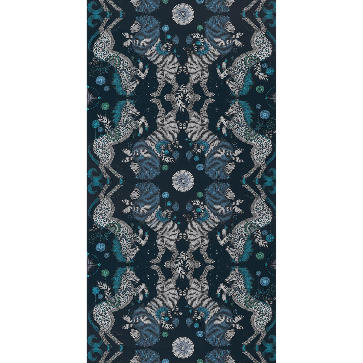 Clarke And Clarke Caspian Wp Navy Wallpaper