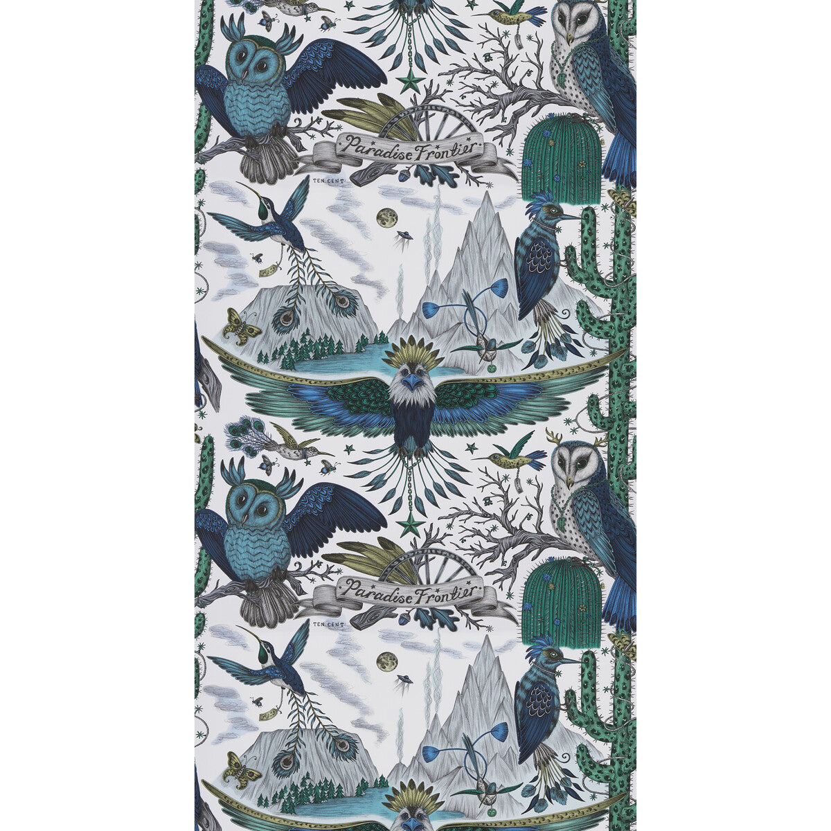 Clarke And Clarke Frontier Blue Wallpaper