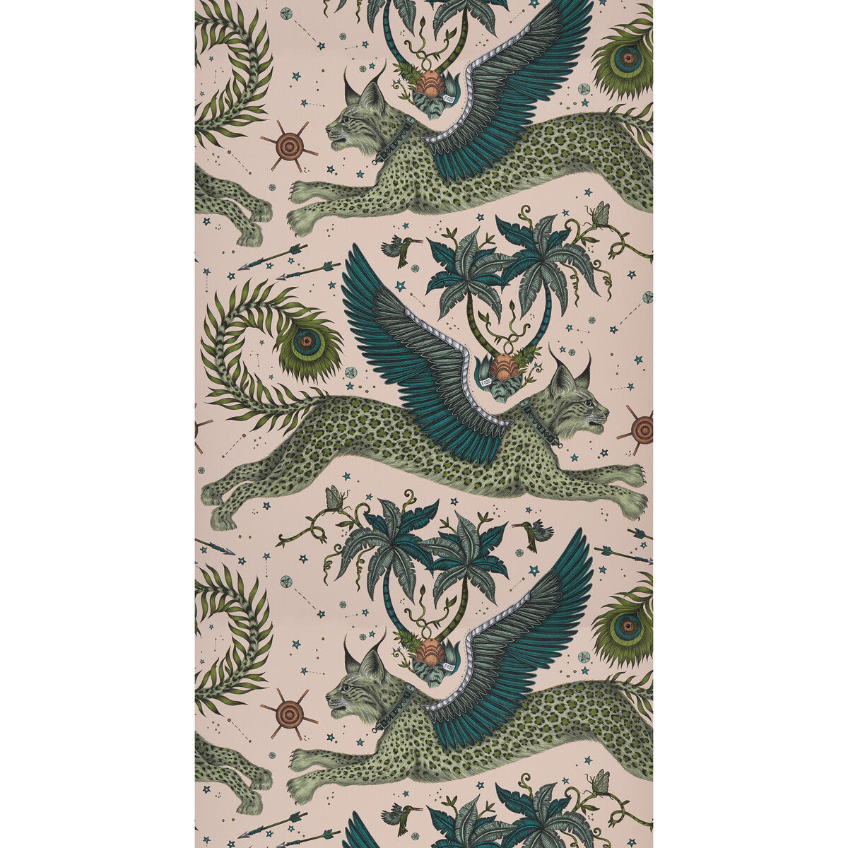 Clarke And Clarke Lynx Pink Wallpaper