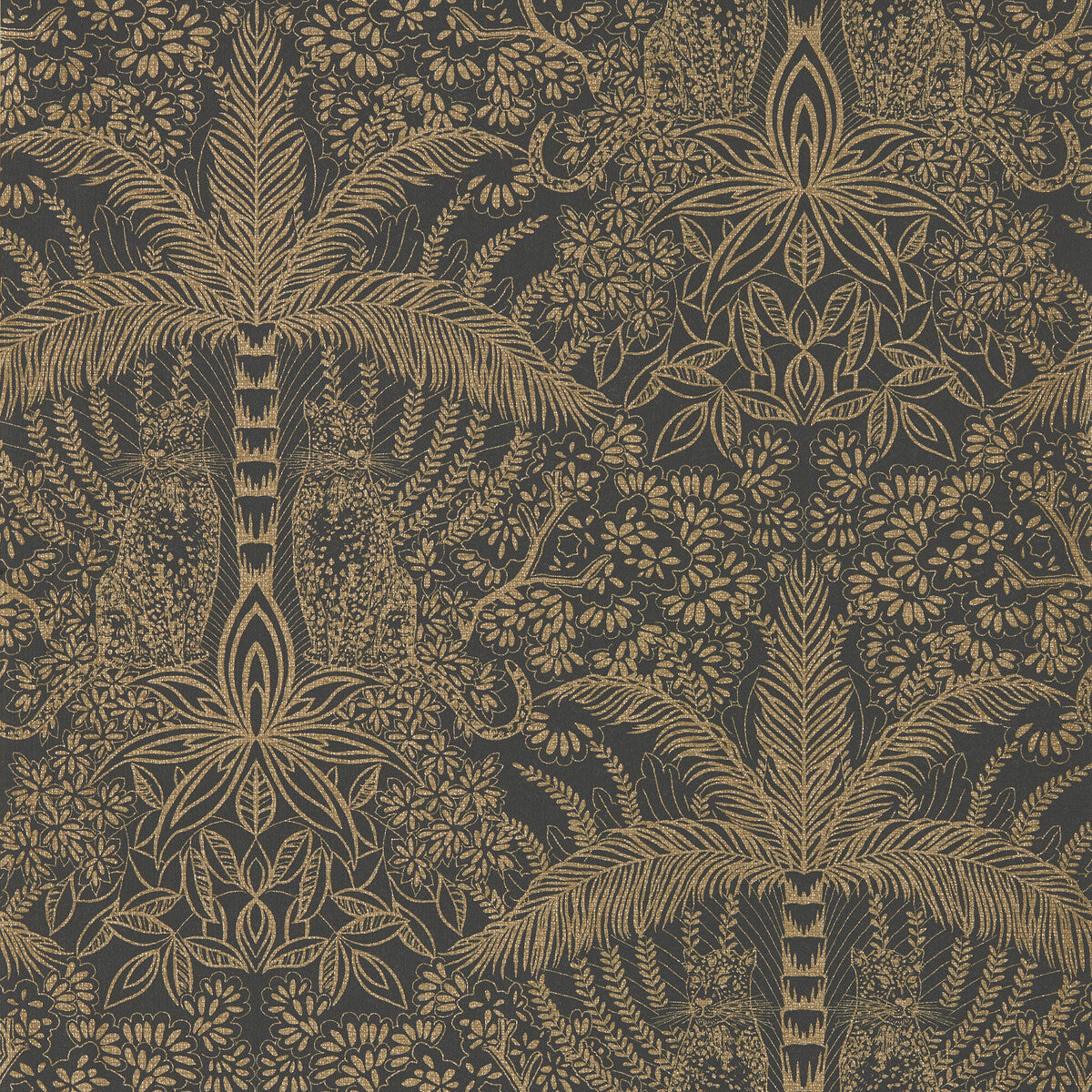 Clarke And Clarke Leopardo Antique/Noir Wp Wallpaper