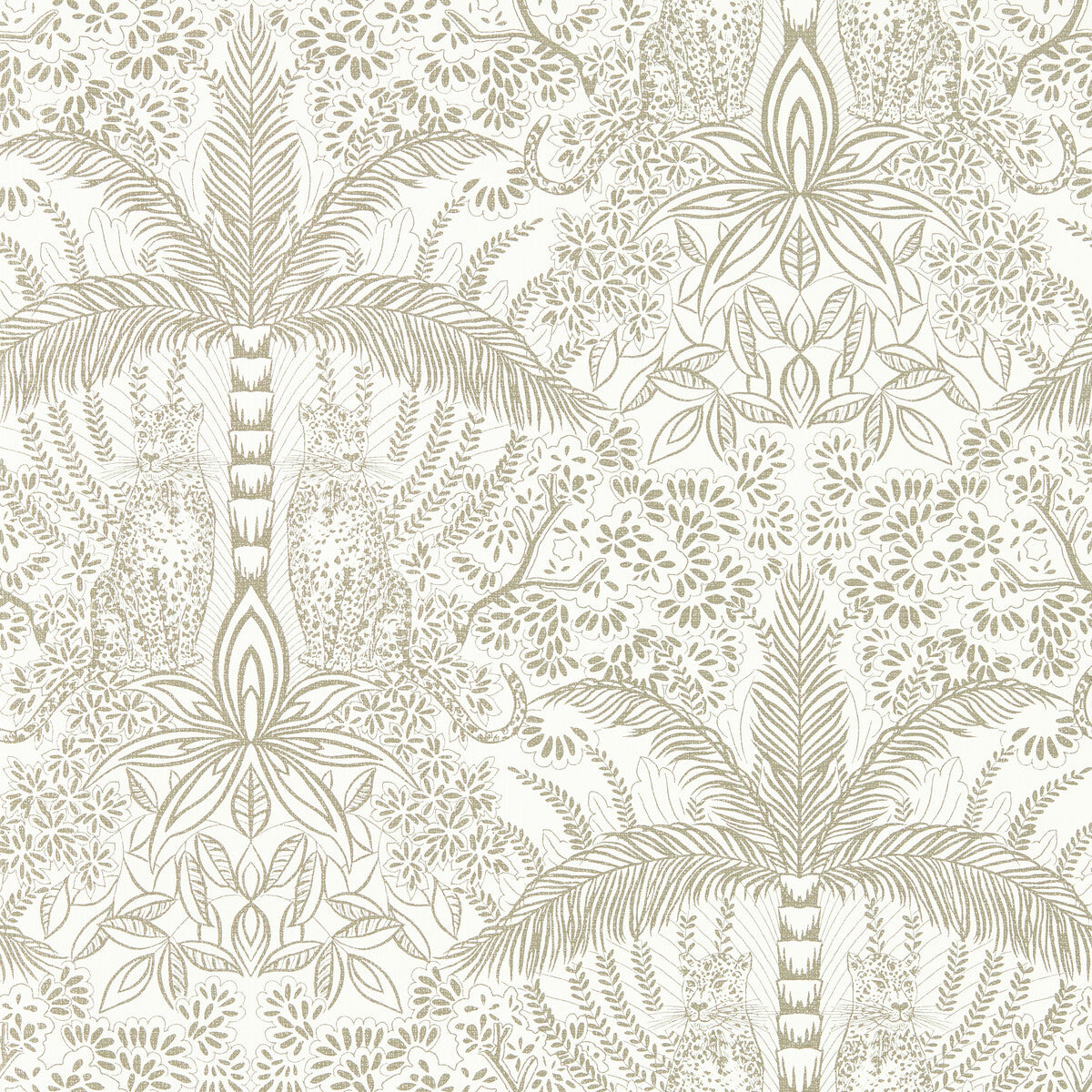 Clarke And Clarke Leopardo Gold/Ivory Wp Wallpaper