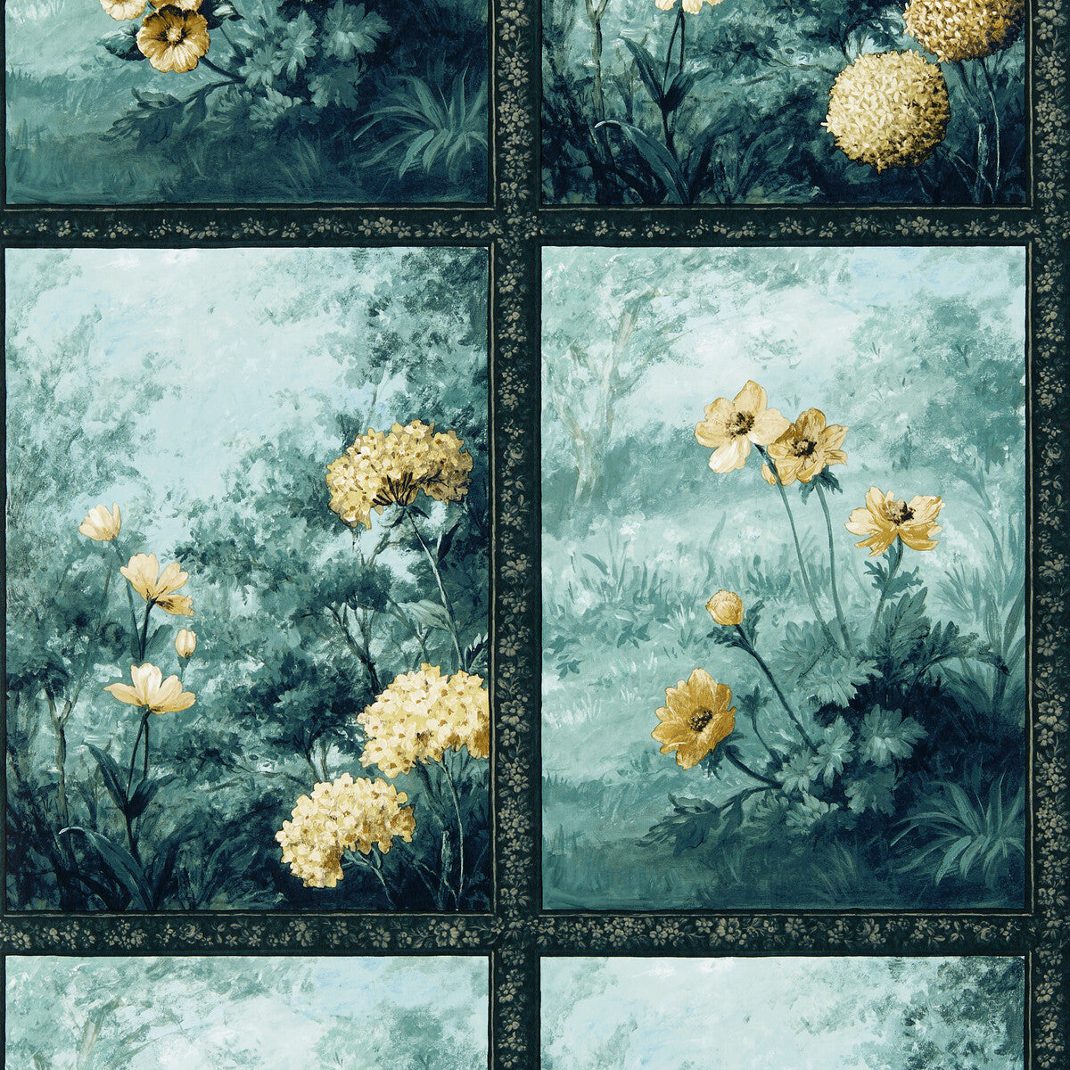 Clarke And Clarke Artus Denim Ochre Wp Wallpaper